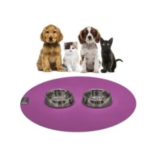 SANOZOO ® - runde Napfunterlage - Öko-Tex und Made in Germany pflaume 60 cm, 60 cm