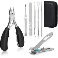 PFCTART Maniküre-Pediküre-Set 7-teiliges Nagelknipser und Maniküre Werkzeug Set, Edelstahl superscharfe gebogene Klingen kosmetische Nagelwerkzeuge, Für dicke und eingewachsene Nägel Podologie