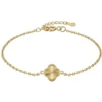 Suzan Gold Goldarmband 375 Echtgold Solena Bloom graviertes Blütenmotiv