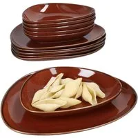 MamboCat Tafelservice MamboCat Marron Taste 12tlg Tafelservice Suppenteller Speiseteller, Porzellan