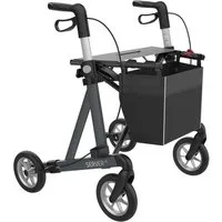 Rehasense Rollator Server HD - Heavy Duty Rollator Leichtgewicht Rollator XXL, Griffe 10-fach höhenverstellbar, Bis zu 200 kg belastbar, 8kg leicht