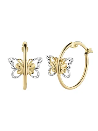 Fascination by Ellen K. Creolen 585/- Gelbgold bicolor Schmetterling