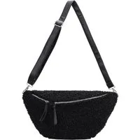 ITALYSHOP24 Schultertasche Damen XXL Teddyfell Tasche CrossBody Bauchtasche PELZTASCHE Felltasche, Body Bag Teddytasche CrossOver Umhängetasche Hüfttasche Plüsch Fell