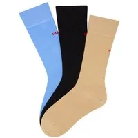 HUGO Businesssocken 3P RS UNI CC (Packung, 3-Paar, 3er Pack) mit kontrastfarbenen HUGO Logo-Schriftzug