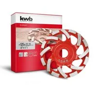 kwb Schleifscheibe kwb Diamant-Schleiftopf, Ø 125 mm, für Winkelschleifer, Beton & Putz, (Set)