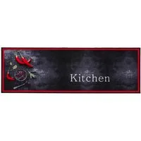 MD Entree Läufer Cook&Wash Küchenläufer Teppichläufer Küchenteppich, rechteckig, Höhe: 5 mm, bei 30° waschbar, anti-rutsch, 50 x 150 cm, Spicy Kitchen, schwarz