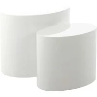 ACTONA GROUP Couchtisch Mice 2er Set - oval, skandinavisch & modern, pflegeleicht, Komplettset (Couchtisch, Beistelltisch), moderne ovale Form (Set, 2 st). in verschiedenen Farben, pflegeleicht