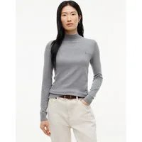 Tommy Hilfiger Strickpullover COTTON JERSEY SLIM MK-NK SWT Baumwollmischung, slim fit