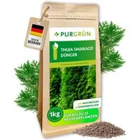 Purgrün Gartendünger Thuja Smaragd Dünger, NPK 9+4+8, für dichte Hecken, 1 kg, Granulat, 1-St., 1 kg