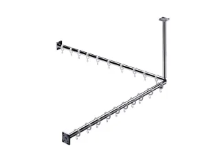 emco system 2 Duschvorhang-Set 1000 mm, 2x Duschvorhangstange 2x Befestigung, 20x Ringe, chrom, 3587 358700122