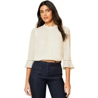 Love & Roses Langarmbluse Love & Roses Bluse mit 3/4-Trompetenärmeln Regular (1-tlg)