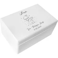 Creative Deco Holzkiste Taufe Geschenk, Weiß, 30 x 20 x 14 cm