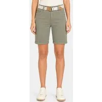 SUBLEVEL Bermudas Stretch Twill Chino Bermuda mit Gürtel und Spitzenakzent Belt Bermuda