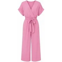 ITALY VIBES Jumpsuit - gemütlicher Jumpsuit mit Bindegürtel - einfarbiger Overall