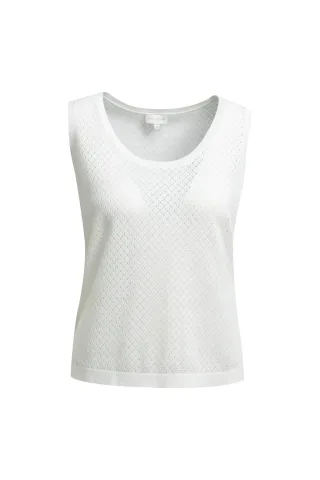 Milano Italy - roundneck ajour tanktop offwhite - Gr. - XL