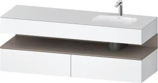 Duravit Qatego Einbauwaschtisch mit Konsolenwaschtischunterbau Weiß Matt 1600x550x600 mm - QA4796043 QA4796043180010