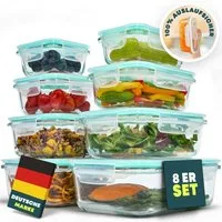 uandu home Frischhaltedose Glasbehälter mit Deckel, Frischhaltedosen Glas mit Deckel, (glasdosen mit deckel set, glas tupper mit deckel, glass food container, frischhaltedosen mit deckel glas, glasdose mit deckel, Borosilikatglas mit Deckel, Meal pre