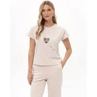 Passioni T-Shirt mit Leo- Herz glitzersteine