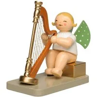 Wendt & Kühn Weihnachtsfigur Engel mit Konzertharfe Sitzend 650/2026/111 Limitiert