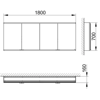 Keuco Royal Modular 2.0 Spiegelschrank, unbeleuchtet, Einbau,ohne Steckdose, 1800x700x160mm, 8004001 800400180100000