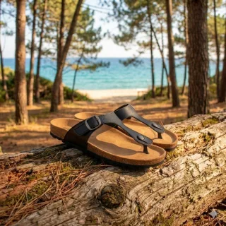 Shoezuu Toe Post Sandalen schwarz 42