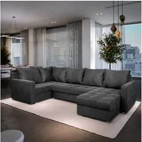 Masseno Ecksofa LORIVO mit Schlaffunktion U-Form, Sofa mit Bettkasten
