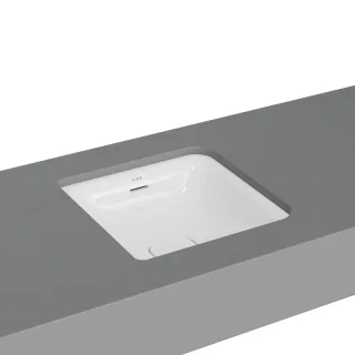 VitrA New Metropole Unterbauwaschtisch quadratisch 40 cm mit Überlaufschlitz Weiß,7533B403-7215 7533B403-7215