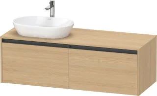 Duravit Ketho.2 Konsolenwaschtischunterbau wandhängend Natur Eiche Matt 1400x550x459 mm - K24888L303 K24888L30300000