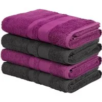 OTTO home Duschtücher Vanessa, 4 Duschtücher, 70x140cm, in Standard- und Premium-Qualität, Walkfrottee (Set, 4-St), Handtücher mit Bordüre, 100% Baumwolle, einfarbig, weich