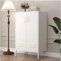MODFU Aktenschrank Metallspeicherschrank (mit 2 Türen & 2 verstellbaren Regalen, 1-St., 65*35*106.6cm)