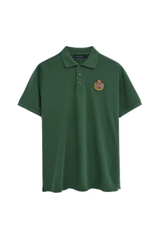 Poloshirt flaschengrün im Regular Fit mit maritimem Polo Club Patch