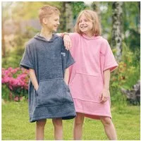 Mount Swiss Bademantel Mount Swiss Kinder Bade-Poncho aus Baumwolle I flauschiger Badehoodie, Baumwolle, Kapuze, mit Kapuze und Bauchtasche