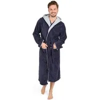 Blumtal Bademantel Herren, Baumwolle, mit gefütterter Kapuze, mit samtigen Frottee-Velours, Oeko-TEX® Zertifiziert