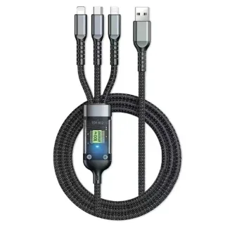 100W USB-A to Micro/Type-C/iP Cable with Night Light Fast Charging Copper Core Line 1.2M Long for iPhone 15 14 13 for Hu
