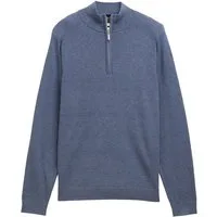 TOM TAILOR Strickpullover basic knit troyer VINTAGE INDIGO BLUE MELANGE