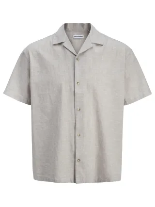 JACK&JONES - JJESUMMER LINEN BLEND RESORT SHIRT SS SN - Gr. - L