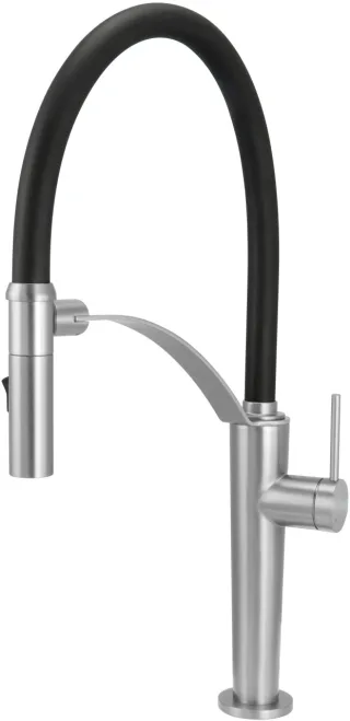 Neuesbad Spültischarmatur mit flexiblem Auslauf, 2-Funktion Brause, Edelstahl gebürstet NB1DEBRCF72M1
