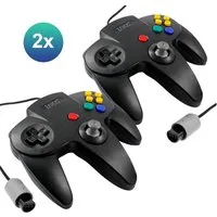 EAXUS Gamepad für Nintendo 64 in Schwarz/Grau Controller (2 St., für N64)