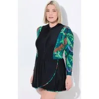 Ulla Popken Badekleid Badekleid Dschungel Softcups Stehkragen Langarm