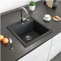 Bergstroem Granitspüle Tesa, Schwarz, 50 x 49 cm, Rechteckig, 49/51 cm, Resistent gegen chemische Substanzen, (1 St)