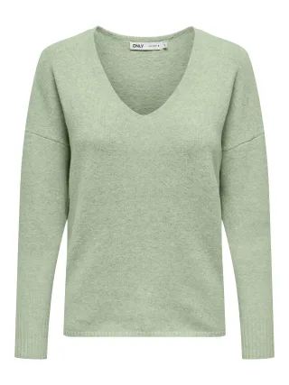 ONLY - ONLRICA L/S V-NECK PULLO KNT NOOS Laurel Green - Gr. - M