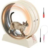 LALAHO Tier-Intelligenzspielzeug Katzenlaufband, leise Laufband für Katzen, PP-Kunststoff, Innendurchmesser 80cm, Sicherheitsschloss-Design, Grau
