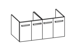 Artiqua 412 Waschtischunterschrank für Softmood T0067, Weiß Hochglanz, 412-WU4T-I65-7016-68 412-WU4T-I65-7016-68