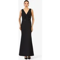 Kraimod Abendkleid mit Wickeloptik und Stickdetails