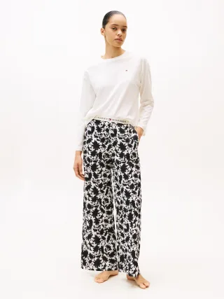 LS JERSEY RELAXED PJ PANTS SET ivory silk/dense floral ivory silk - Gr. - L