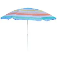 Meinposten Sonnenschirm Strandschirm Balkonschirm UV Schutz 30+ gestreift 155 cm bunt, abknickbar
