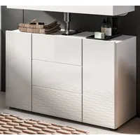 Inn.Furn Waschbeckenunterschrank Larik (Badschrank in Weiß Hochglanz, Breite 80 cm) mit 4 Fächern