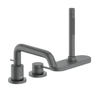 Hansgrohe 3-Loch Wannenrandmischer Tecturis S mit sBox Brushed Black Chrome,73447340 73447340