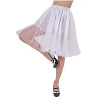 Das Kostümland Kostüm Petticoat Damen Tüllrock - Länge 60 cm, Weiß