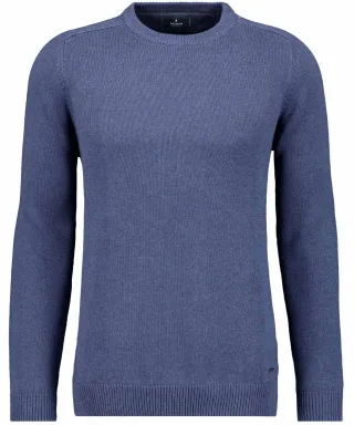 RAGMAN - Strickpullover Rundhals Blau-Melange - Gr. - XXL
